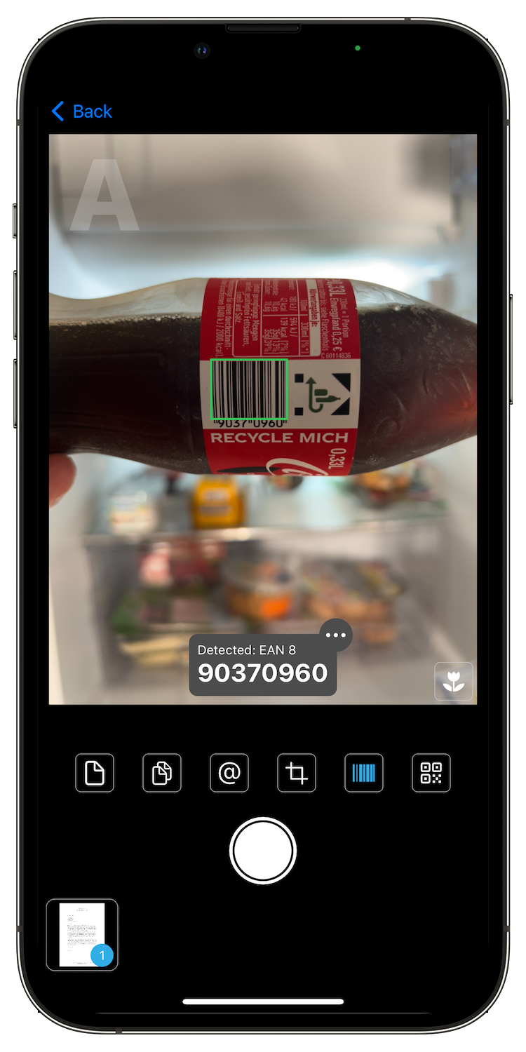CoScan iPhone Scanner App Barcode